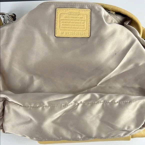 Coach Madison Isabelle Yellow Pebbled Leather Shoulder Crossbody Bag 21224 - Picture 12 of 16